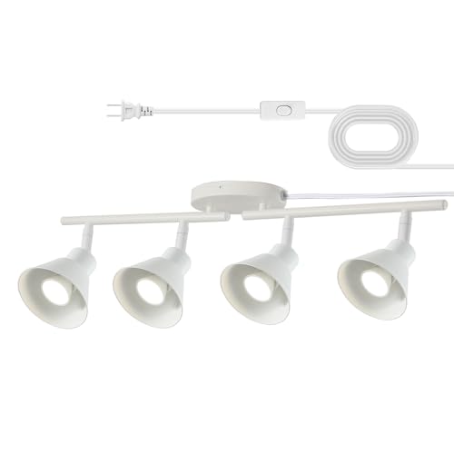 4 Light Plug-in Track Ceiling Light Fixture