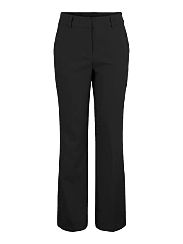 YAS Bluris MW Flared Pant Noos Calças de fato para mulher, Preto