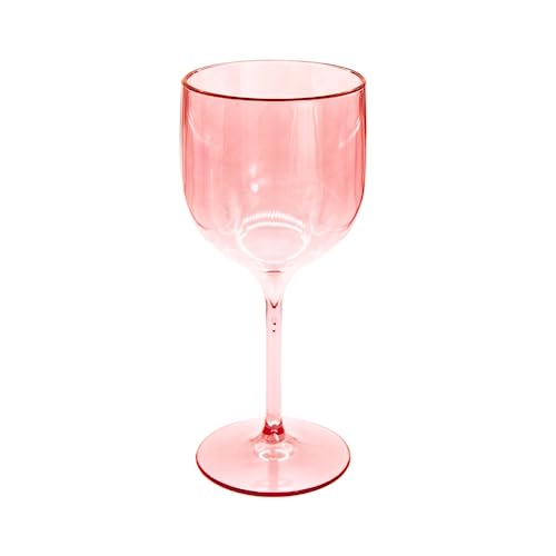 Kit 12 Taças De Vinho De Acrílico Cristal 280ml Festas Aniversario Natal Cor:Rose Gold