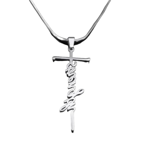 Collier de croix de mots Hip Hop argenté, le cadeau idéal pour homme et femme