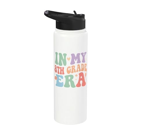 Groovy In My Eighth 8TH Grade Era Back to School Kids Stainless Steel Insulated Water Bottle