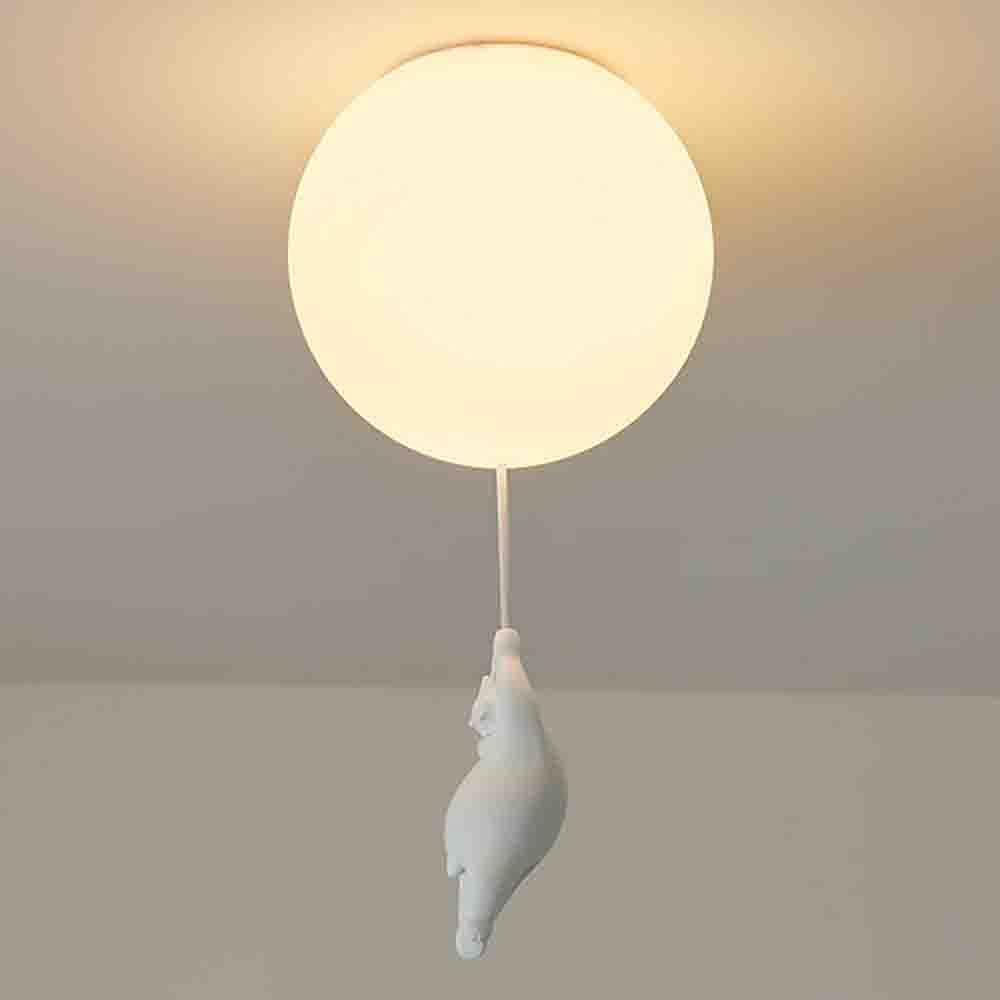 Nordico Salotto Studio Luci A Palloncino Stanza Dei Bambini Plafoniera E27 Orso Lampada Da Soffitto Cameretta Lampade Ragazzo Ragazza Illuminazione Interna Lampadina G9 Lampadario Ø25CM,B