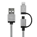 Produktbild LEICKE Kanaan Apple Lightning MFi USB Kabel | 2 in 1 mit Lightning und MicroUSB | 1.8 m