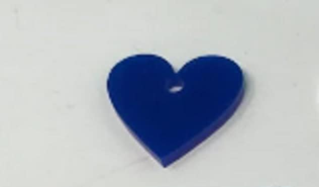 3" Acrylic Hearts 1/8" Thick Pack of 25 (Blue2424)