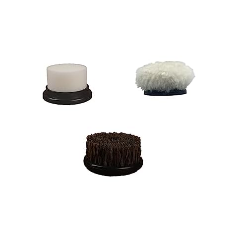 Needa One Shoe Brush Attachment Set for Electric Shoe Polisher with Three Brush Heads Cover