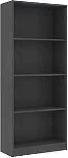 vidaXL 4-Tier Book Cabinet Display Bookshelf Case Storage Book Cabinet Storage Rack Organiser Bookcase High Gloss White Engineered Wood