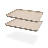 Leicht und praktisch: Die Größe dieser Dinnerplatte beträgt 13,8 * 9.9 * 0.8in / 35 * 25 * 2 cm, der die perfekte Größe für Ihr Lieblingsessen hat und Licht in Gewicht ist, so dass es leicht getragen werden kann, wenn es voll ist.Die Kanten sind glatt und leicht zu bewegen.