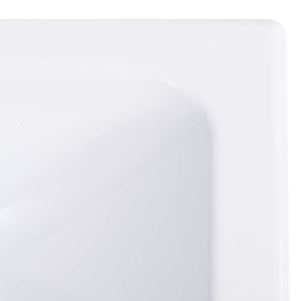 SMC Lavabo de 400 x 220 x 90 mm, color blanco, con orificio para grifo para lavabo o empotrable, para baño, inodoro de invitados y sanitario
