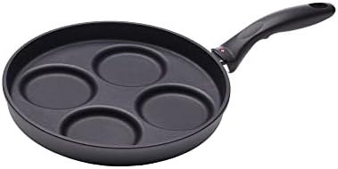 Swiss Diamond 10.25" Plett Pan (Swedish Pancake Pan) Nonstick Induction Diamond Coated Aluminum Dishwasher/Oven Safe Plett Pan Grey - Thumbnail 3