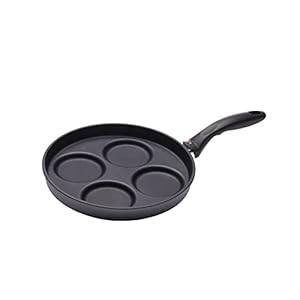 Swiss Diamond 10.25″ Plett Pan (Swedish Pancake Pan) Nonstick Induction Diamond Coated Aluminum Dishwasher/Oven Safe Plett Pan Grey