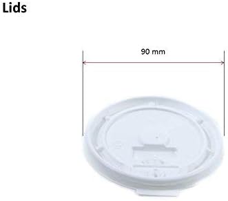 Miniatura 5 de Paquete de 100 Tapas traseras planas blancas para tazas calientes, tazas de café, taza de papel, tamaño universal para tazas desechables de 10, 12,