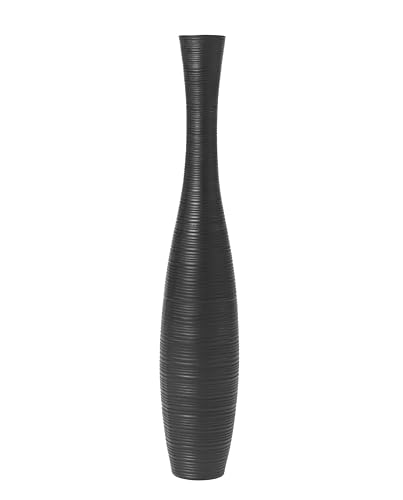 Image of Leewadee Decorative Tall Floor Vase for Living Room Decor, 26 inches, Black, Resin