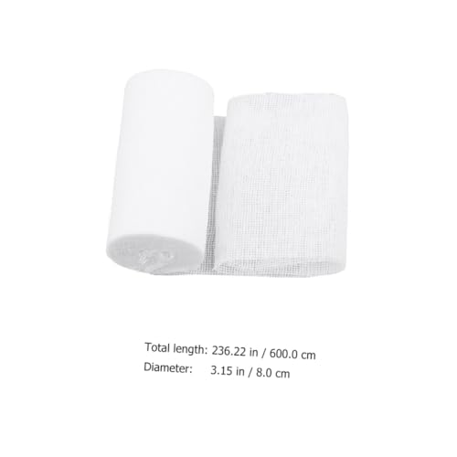 10 piezas de vendas de gasa desechables de emergencia de 8x600 cm, vendas de compresión conformables para primeros auxilios y cuidado de heridas en hospitales y clínicas miniatura 2