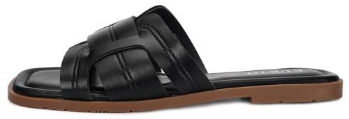 Women's Flat Sandals Dressy Summer Slide Sandals Slip On Open Toe Slippers with Soft Footbed2