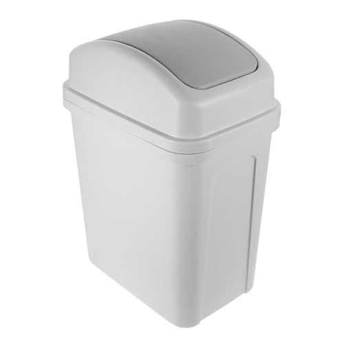 Caneca de basura plástica blanca con tapa para cocina