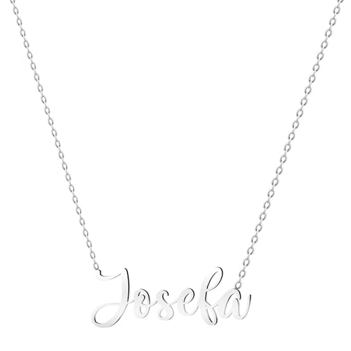 various Collar Nombre Josefa Acero Inoxidable-Colgante Nombre Personalizado Plateado para Collar Mujer-Regalos Personalizados para Mujer Madres Niña Parejas, Mejor Amiga