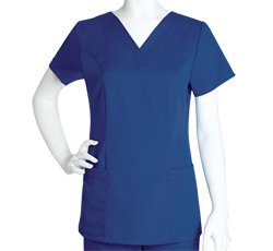 Grey's Anatomy Missy V-Neck Scrub Top with 2 Patch Pockets (Twilight, M)