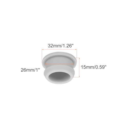 Image of Snap in Locking Hole Plugs Rubber Panel Seal Cover Drilled Silicone Caps, [for Kitchen Rubber, Waterproof Sealing Plugs] - 26mm /1in /Gray /2Pcs