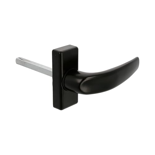 Amig - Manilla de Roseta para Puertas - Mod. DELTA - 121 x 72 mm - Cuadradillo de 8 mm - Diseño Elegante y Sencillo - Manija de Agarre Ergonómico - Aluminio Negro