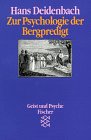 Zur Psychologie der Bergpredigt 3596102596 Book Cover