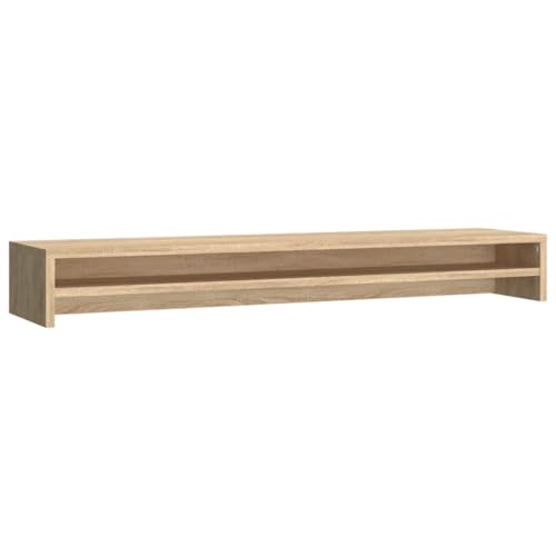 vidaXL Monitorständer Schreibtischaufsatz Monitorerhöhung Bildschirm PC Regal Aufsatz Bildschirmerhöhung Sonoma-Eiche 100x24x13cm Holzwerkstoff