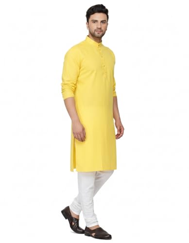 Image of Men's Traditional Ethnic Kurta Long Solid Casual