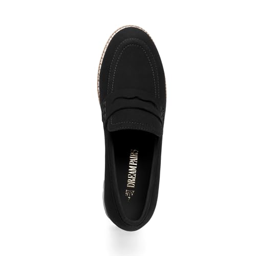 DREAM PAIRS DREAM PAIRS Womens Comfortable Platform Chunky Heel Business Casual Loafers,Size 7.5,Black,SDLS2319W