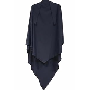 Khimar : Single Layer Triangular Khimar-Hijab-Jilbab for Girls & Women in Single Layer | Tie Back Burkha Jilbab Khimar Style Abaya Hijab Niqab Islamic Modest Wear