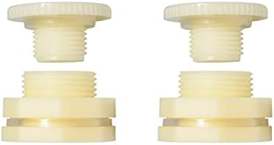 Quickun 1" ABS Bulkhead Water Tank Connector Adapter Fitting with Plugs Thru-Bulk Pipe Fitting (Set of 2)