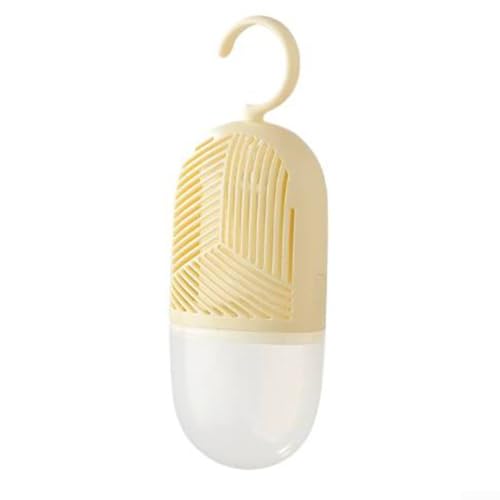 Caja colgante absorbente de humedad para ropa con depósito de agua transparente y absorbente de cloruro de calcio reemplazable para un control eficaz de la humedad (amarillo)