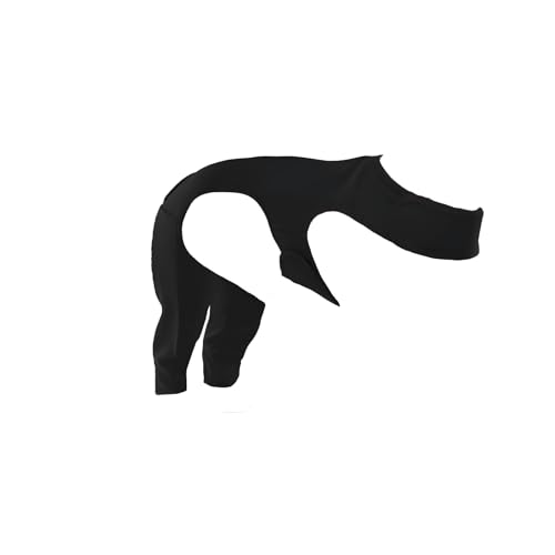 Tressify M Black Dog Post Surgery Recovery Suit for Rear Leg, Anti-Licking Vest, Breathable, (14.2-18.5 in Neck)