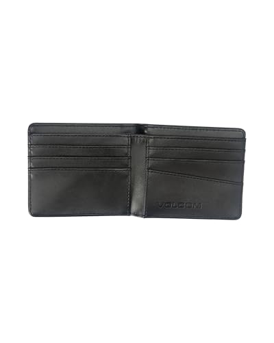 Volcom Single Stone Bi-Fold Leather Wallet, Black