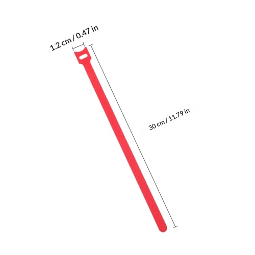 Gatuida 100pcs Reusable Hook and Loop Cable Ties Cord Organizer Straps Red 12mm X 300mm Heavy Duty Cable Management under Desk miniatura 2