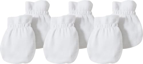 Image of Burts Bees Baby Unisex Baby Mittens, 100% Organic Cotton, 3-Pack Solid Color Infant Scratch Protection Mitts
