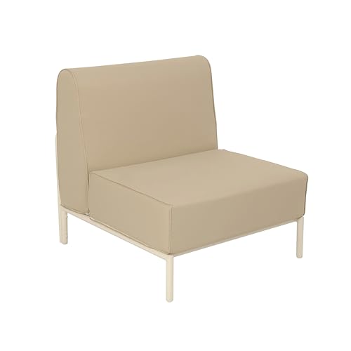 Oviala Sessel für Wohnzimmer, für Garten, modular, aus Stoff, Beige- Terrasse