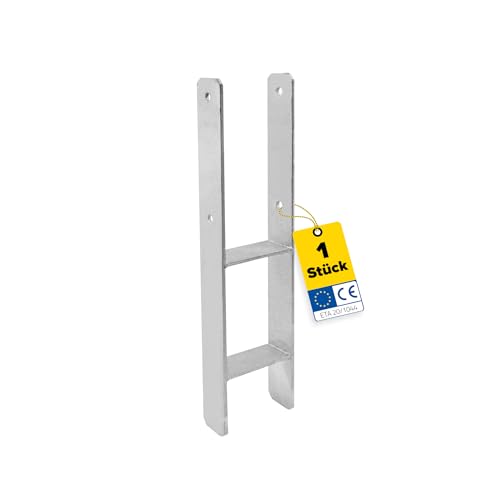 GRUNDLINE - H Anker Pfostenträger - H Anker 12x12 - Pfostenanker - Pfostenträger zum einbetonieren - Stützenfuß - Balkenschuh - Pfostenhalter - Holzverbinder - Betonanker feuerverzinkt