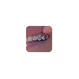 Longita Silver Teeth Grillz for Women Grills for Your Teeth Men Silver Tooth Cap Grillz for Women Golden Tooth Jewelry Cross Heart Mouth Grills Men Hip Hop Outfits Custom Accessory Halloween Party