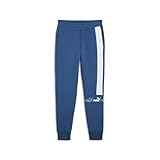 PUMA Herren Around The Block Fleece-Hose XLLake Blue White ┃Jogginghose für Herren mit mittlerer Bundhöhe