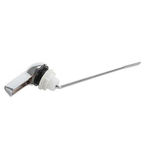 Housoutil Vintage Style Front Press Toilet Handle Lever for Water Tank Easy Tool Installation Replacement Flushing Switch for Household and Commercial Toilets Silver Finish