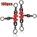 Sougayilang 3-way Fishing Swivel Tangle Fishing Tackle Accessories Pack of 100pcs