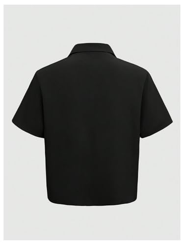 SHENHE Men's Button Up Shirt Short Sleeve Summer Casual Going Out Loose Fit Shirt Top2