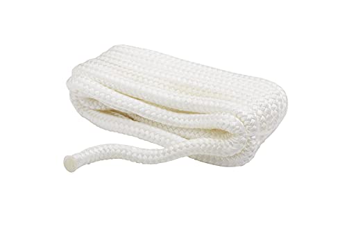 Seachoice Double-Braid Nylon Dock Line w/Eye Splice, Pre-Shrunk, Heat Stabilized, 5/8 in. X 20 Ft., White - Thumbnail 4