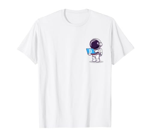 Astronaut Buy Ticket to Moon with BTC Bitcoin T-Shirt, Men, White, Small