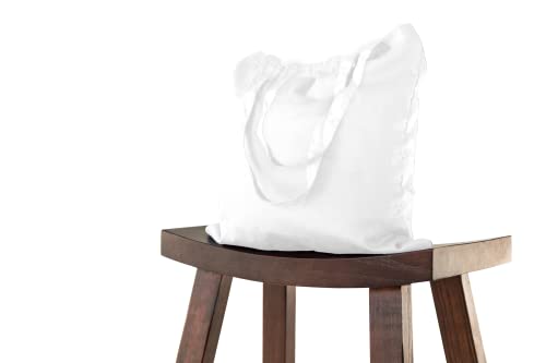 ELES VIDA 1 Baumwolltasche Weiß Stofftasche 38x42 - Das ORIGINAL ÖKO-TEX® geprüfte QUALITÄTSWARE, Lange Henkel, Tragetasche, Jutebeutel, Stoffbeutel, Einkaufstasche 100% Baumwolle