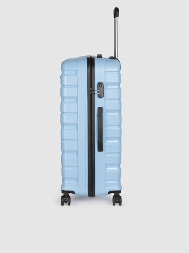 Image of Teakwood 76 CM Unisex Trolley Bag for Travel, Hard Cabin Trolley Large Travel Suitcase Bag, Lock System 360 Degree 8 Rotating Wheels (76 CM, Powder Blue)