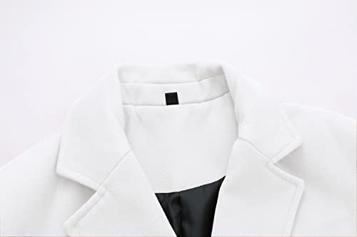 Lisskolo Men's Classic Wool Trench Overcoat Single Breasted Mid Long Wool Blend Top Pea Coats Jackets3