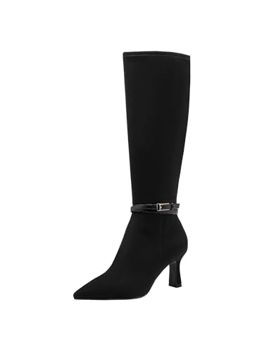 Botte haute genou Tamaris avec talon stable et cuir souple premium