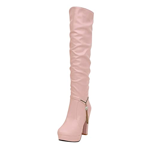 Bottes longues femmes amples pour mollets serrés à talon aiguille