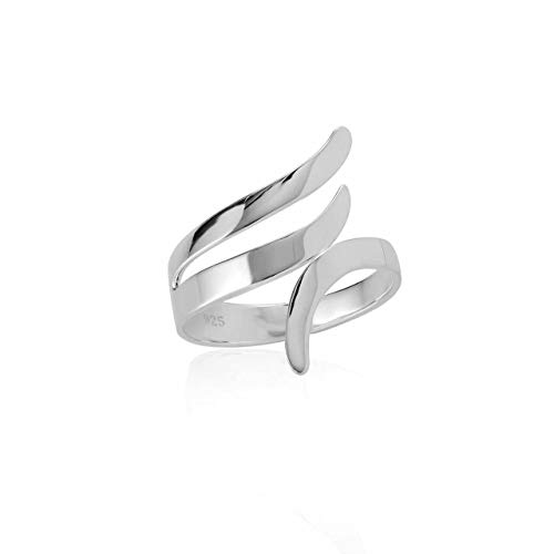 FIYAH Flame Ring - 925 Sterling Silver Adjustable Fire Detail Ring for Women and Men - Unisex Jewellery - Luxury Gift Box - Open Ring