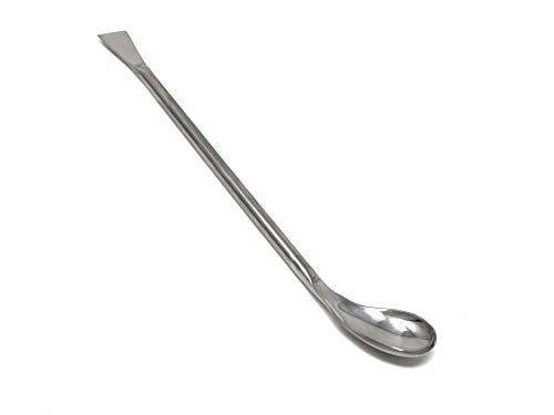 A2Z-Sp002 Stainless Steel Double Ended Square & Angled Left Spoon Sampler, Lab Spatula, 7" Length #TOP23